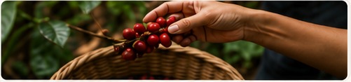 Cosecha de cerezas maduras de café